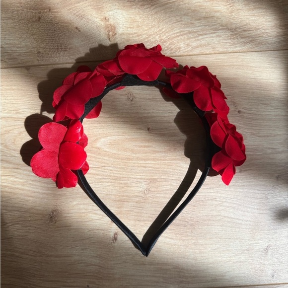 Red Floral Headband - Picture 3 of 5